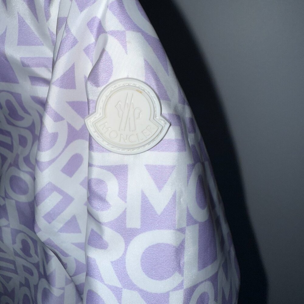 Moncler Kids Girls Logo Hooded Jacket – Size 3A (Toddler) – Lilac/White - Picture 7 of 12